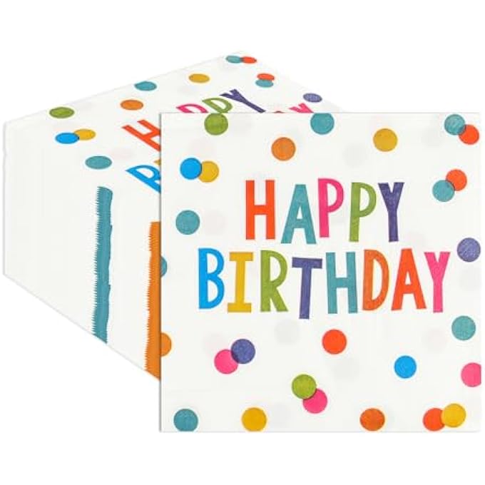 50PCS GOLF PAPER NAPKINS 13 X 13 INCHES LUNCHEON NAPKINS COCKTAIL NAPKINS DISPOSABLE SPORTS THEME DECORATIONS FOR KIDS BABY SHOWER,BIRTHDAY PARTY,GOLF THEME PARTY SUPPLIES (HAPPY BIRTHDAY) - Image 1